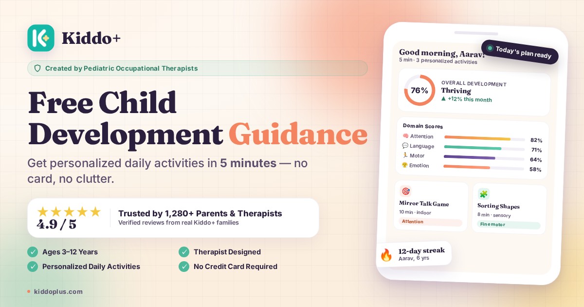 Kiddo+ — Free Child Development Assessment & Daily Therapy Activities